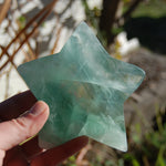 Green Fluorite Carved Crystal Star Shaped Bowl