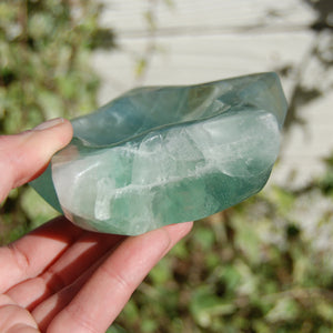Green Fluorite Carved Crystal Star Shaped Bowl