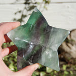 Rainbow Fluorite Carved Crystal Star Shaped Bowl