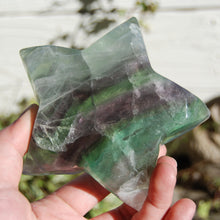 Load image into Gallery viewer, Rainbow Fluorite Carved Crystal Star Shaped Bowl

