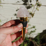 Raw Rose Quartz Wine Stopper