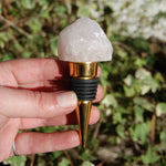 Raw Rose Quartz Wine Stopper