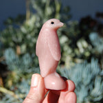Pink "Opal" Soapstone Penguin Crystal Carving