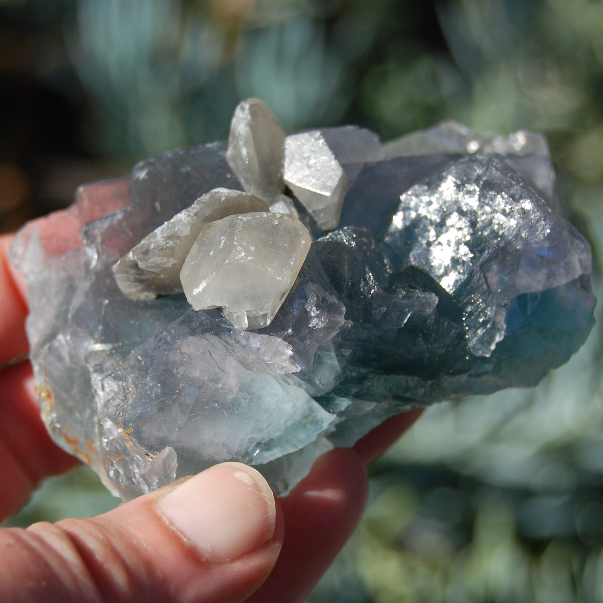 Raw Fluorite Crystal Specimen Blue Green Teal