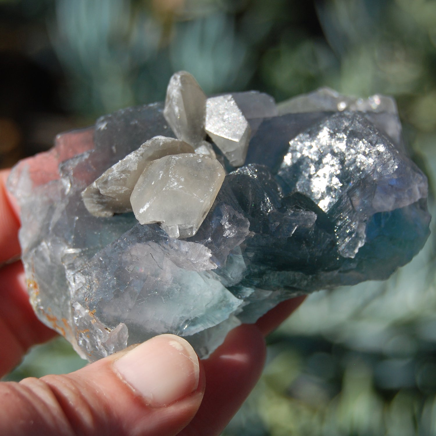 Raw Fluorite Crystal Specimen Blue Green Teal