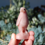 Pink "Opal" Soapstone Penguin Crystal Carving