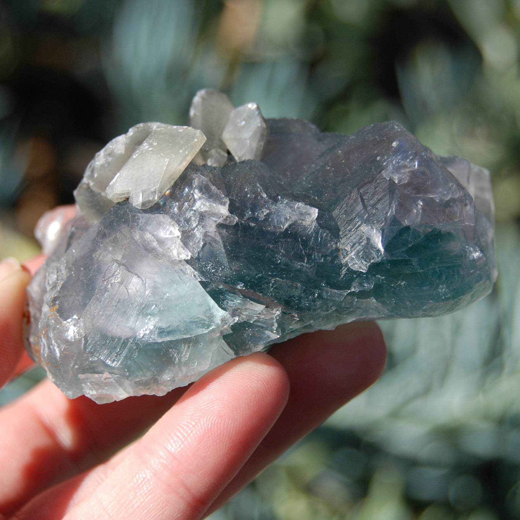 Raw Fluorite Crystal Specimen Blue Green Teal