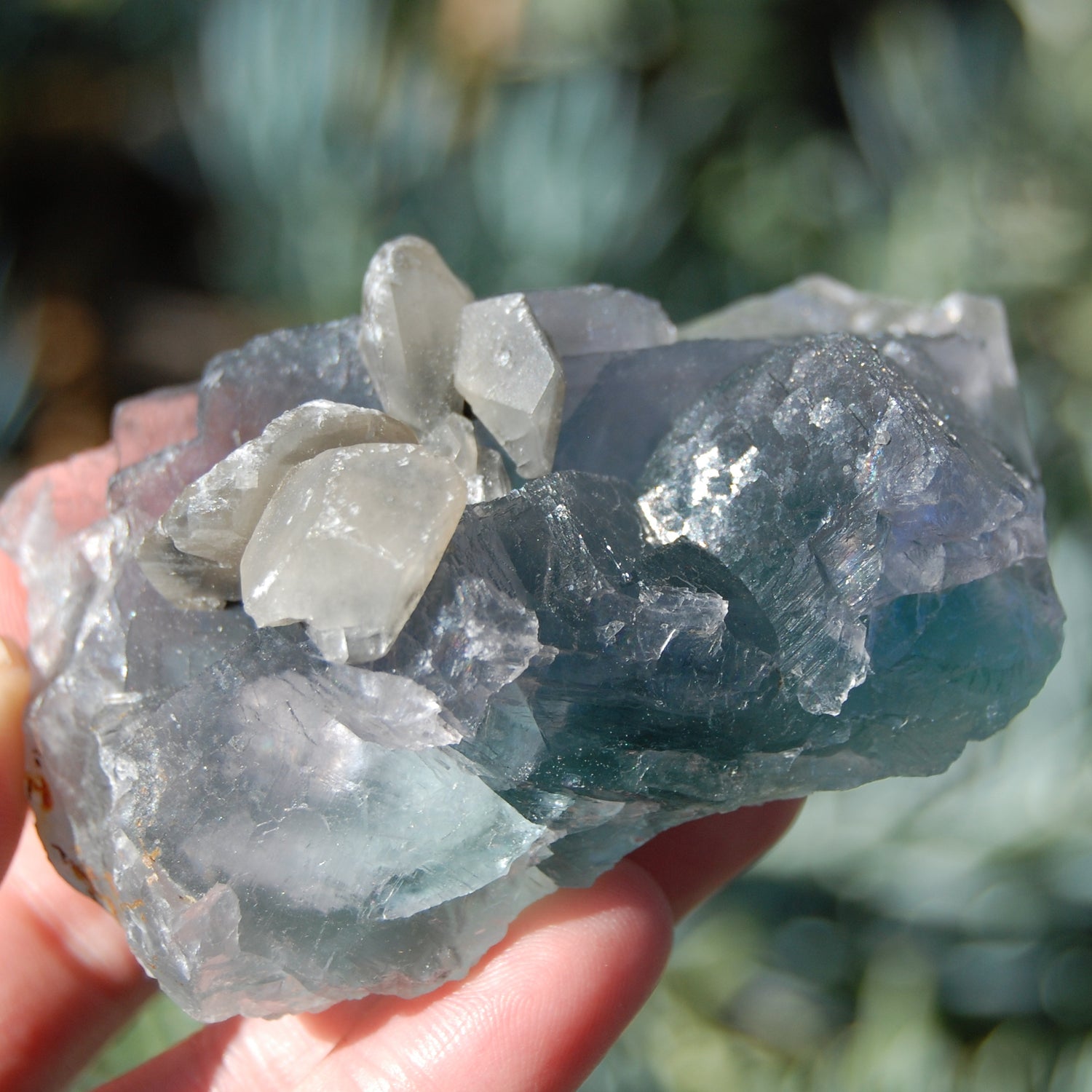 Raw Fluorite Crystal Specimen Blue Green Teal