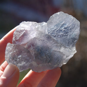 3.5in 175g Raw Bicolor Cubic Fluorite Crystal Cluster, Natural Blue Green Teal Grey Fluorite