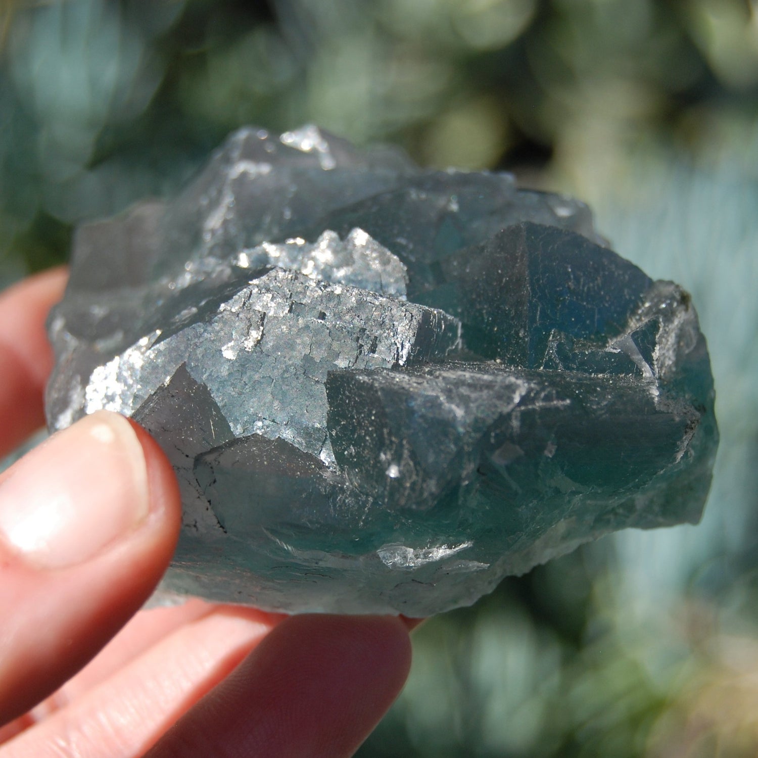 Raw Fluorite Crystal Specimen Blue Green Teal