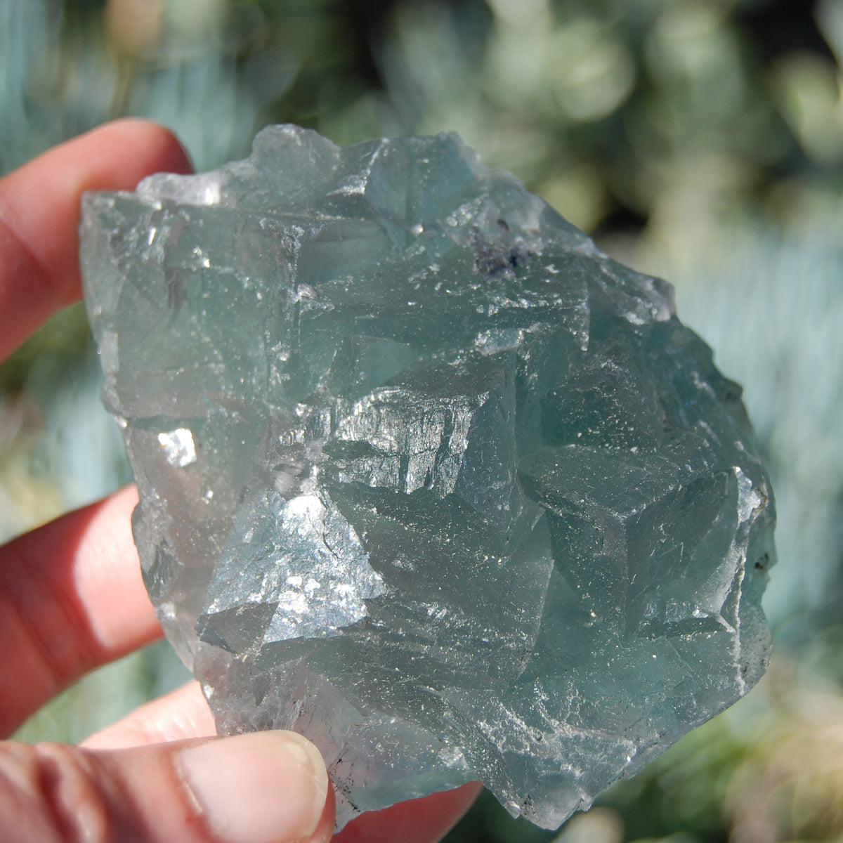 Raw Fluorite Crystal Specimen Blue Green Teal