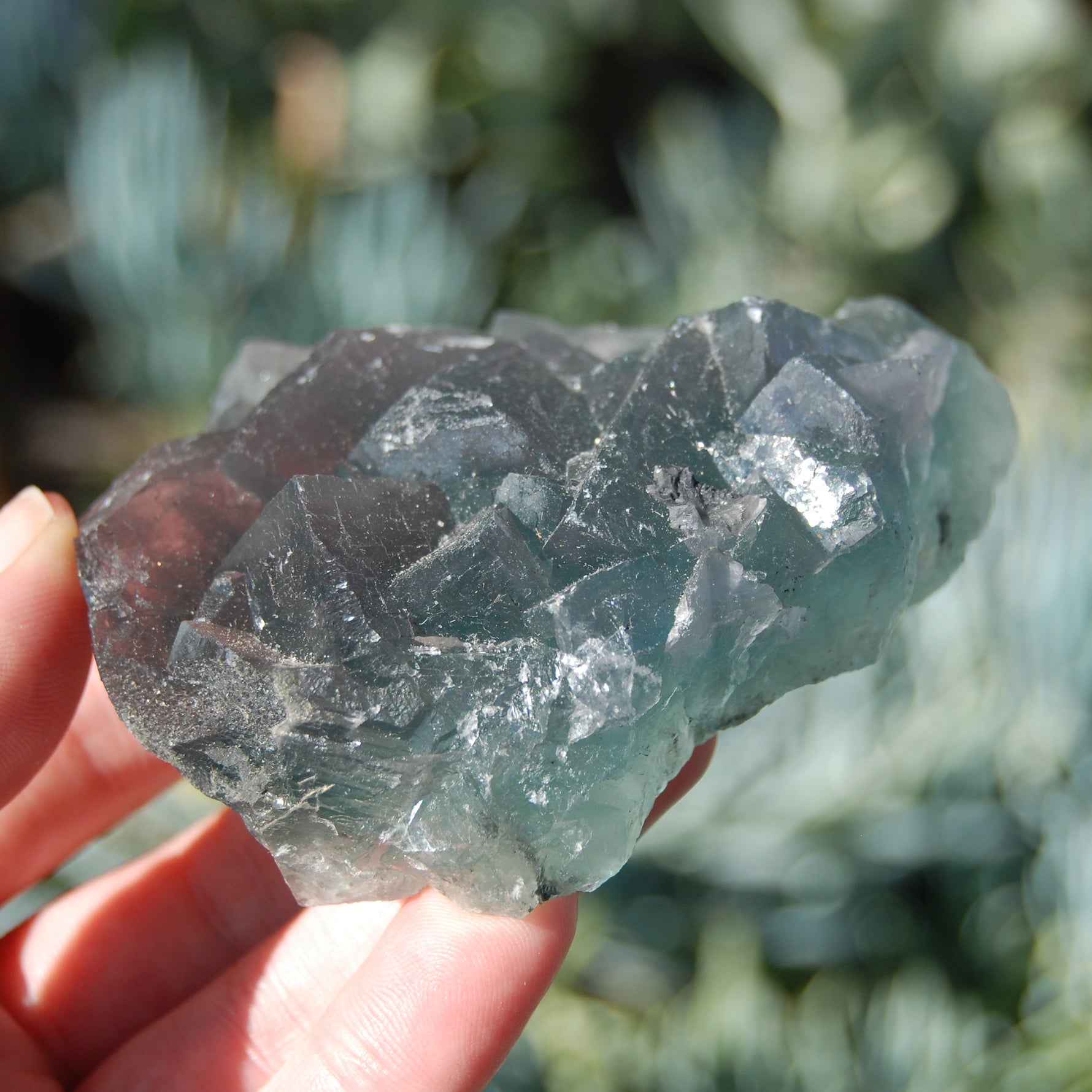 Raw Fluorite Crystal Specimen Blue Green Teal