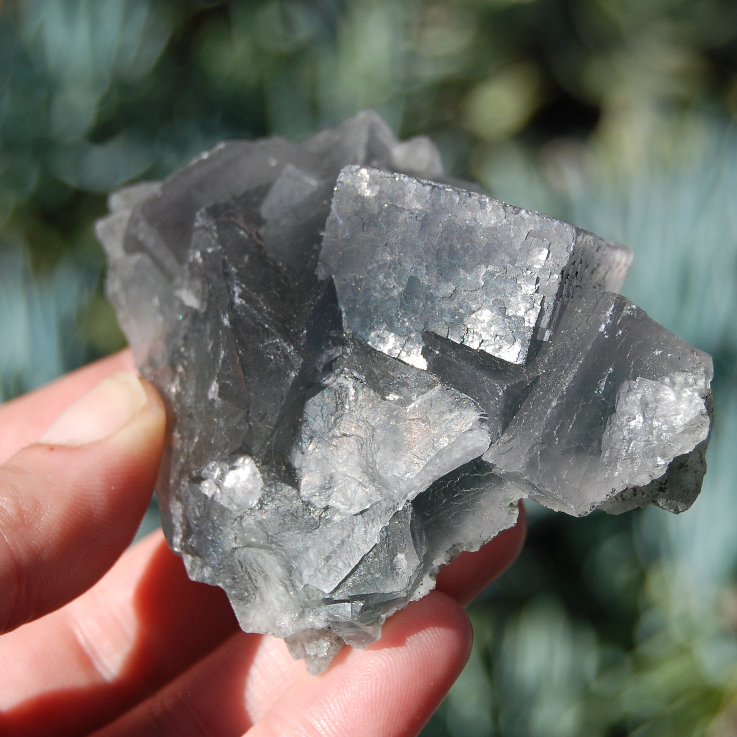 Raw Fluorite Crystal Specimen Blue Green Teal