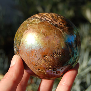 Angel Aura Ocean Jasper Geode Crystal Sphere