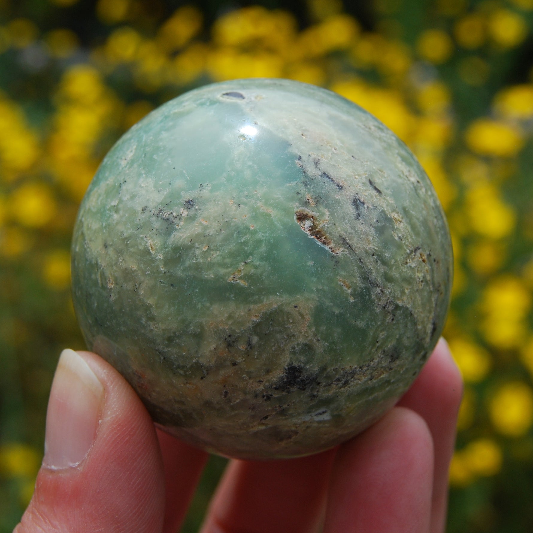 AAA Genuine Green Chrysoprase Crystal Sphere 184g 2"
