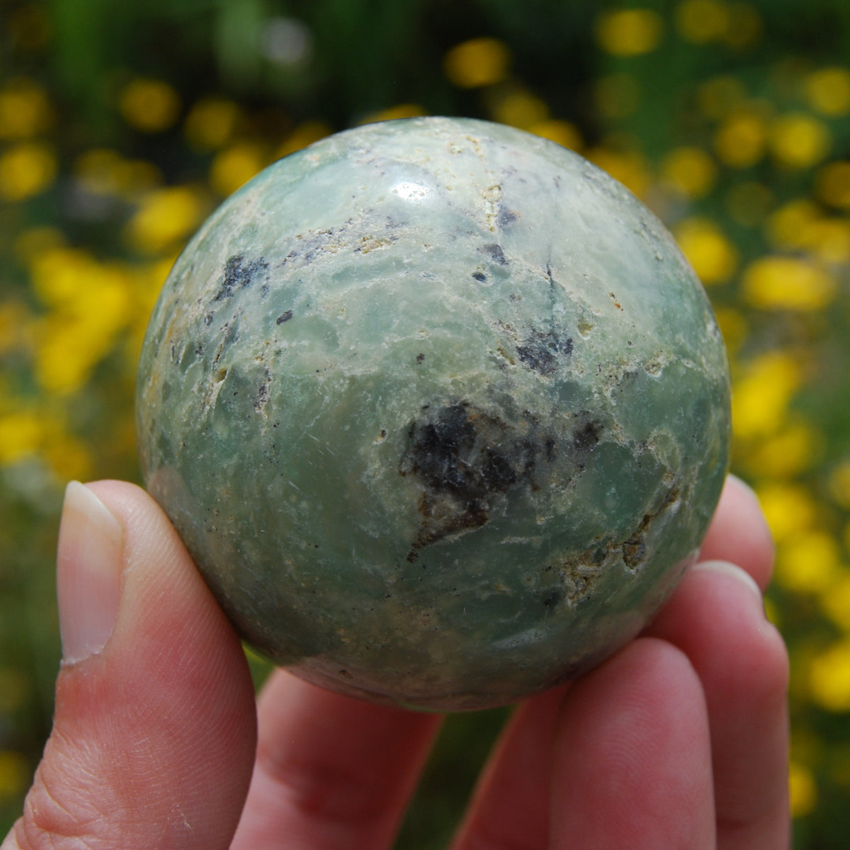 AAA Genuine Green Chrysoprase Crystal Sphere 184g 2"
