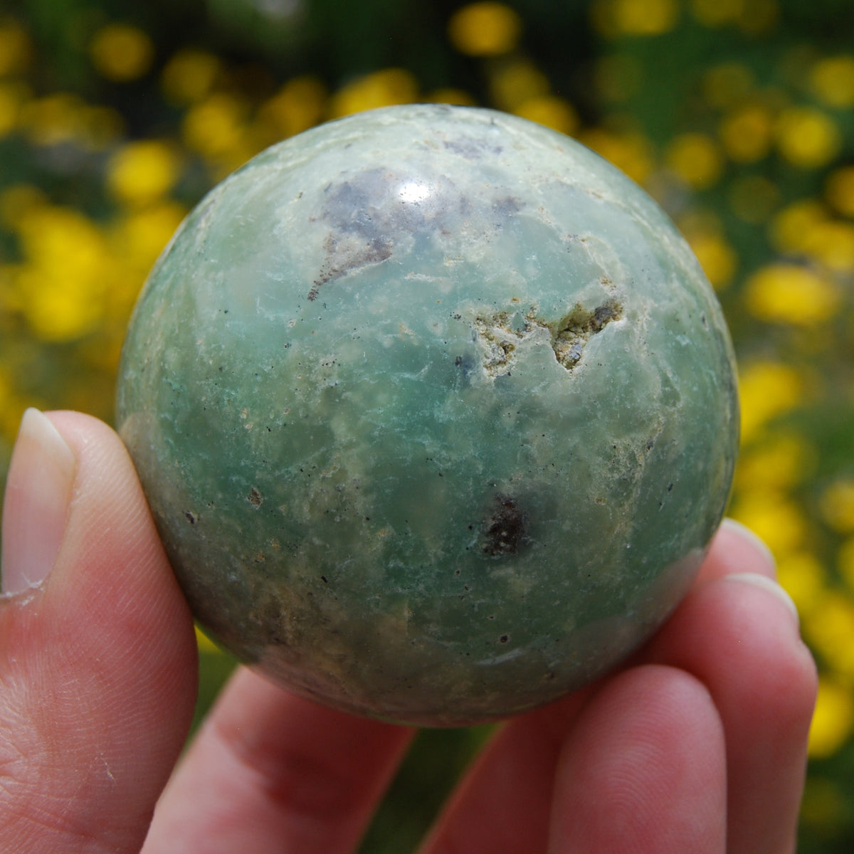 AAA Genuine Green Chrysoprase Crystal Sphere 184g 2"