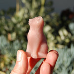 Pink "Opal" Soapstone Cat Crystal Carving