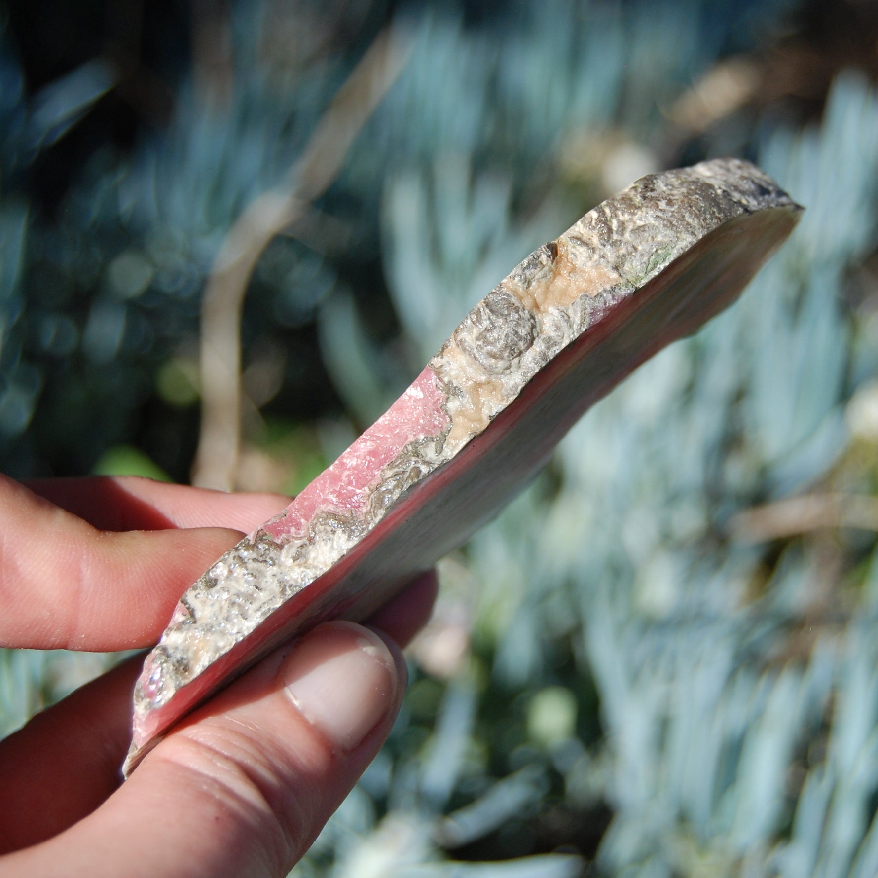 Rhodochrosite Crystal Gemstone Slab