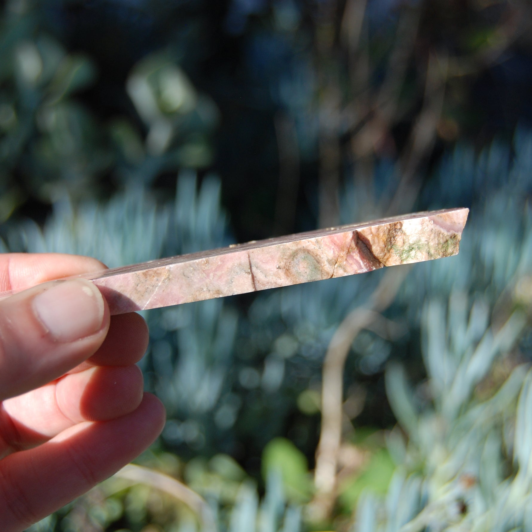 Rhodochrosite and Pyrite Crystal Gemstone Slab