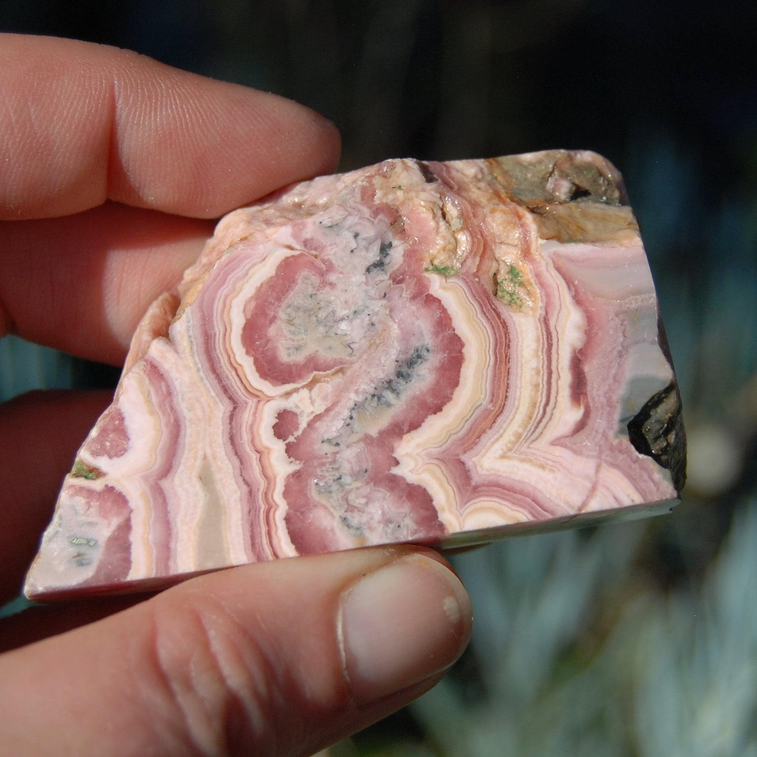 Rhodochrosite Crystal Gemstone Slab