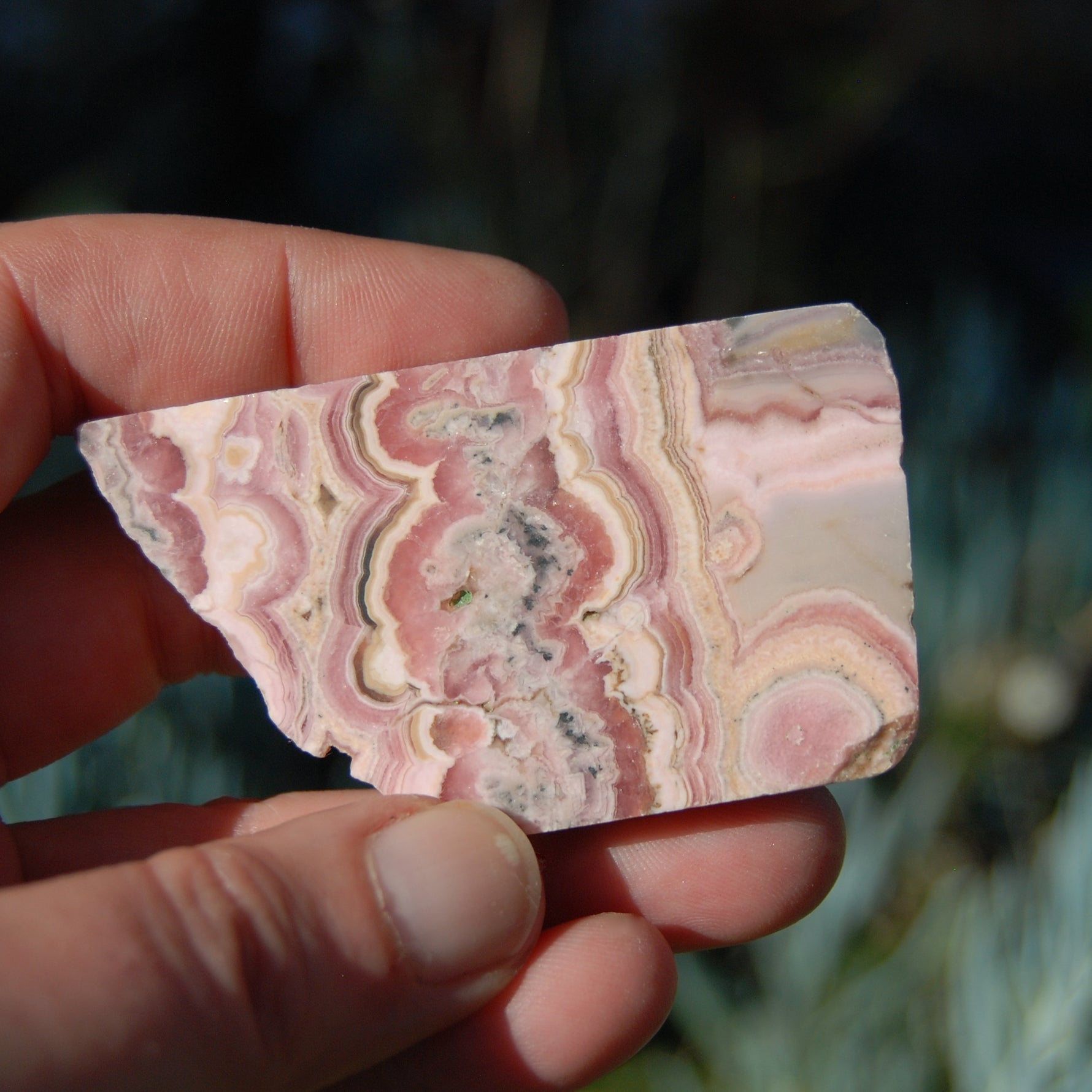 Rhodochrosite Crystal Gemstone Slab