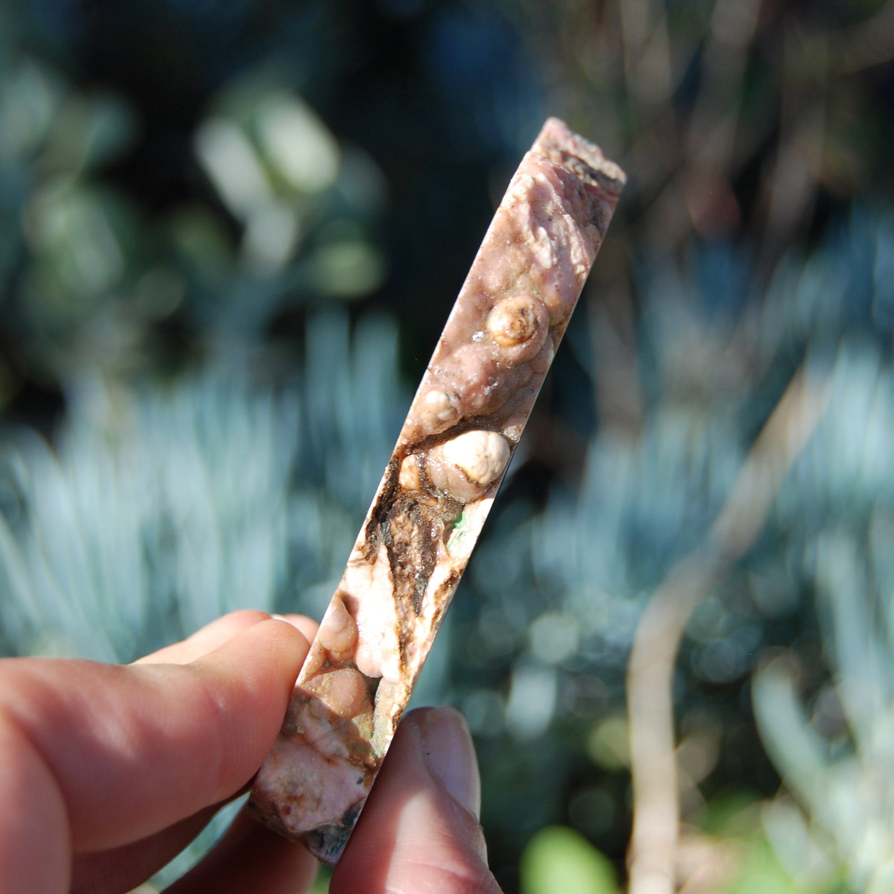 Rhodochrosite Crystal Gemstone Slab
