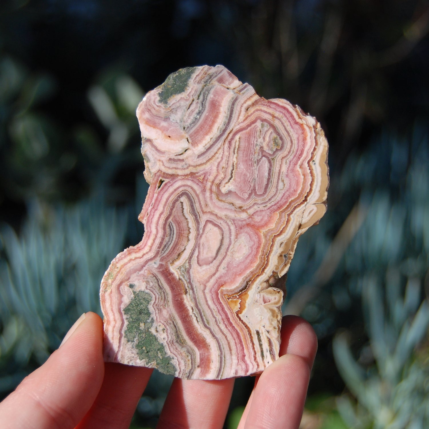 Rhodochrosite Crystal Gemstone Slab