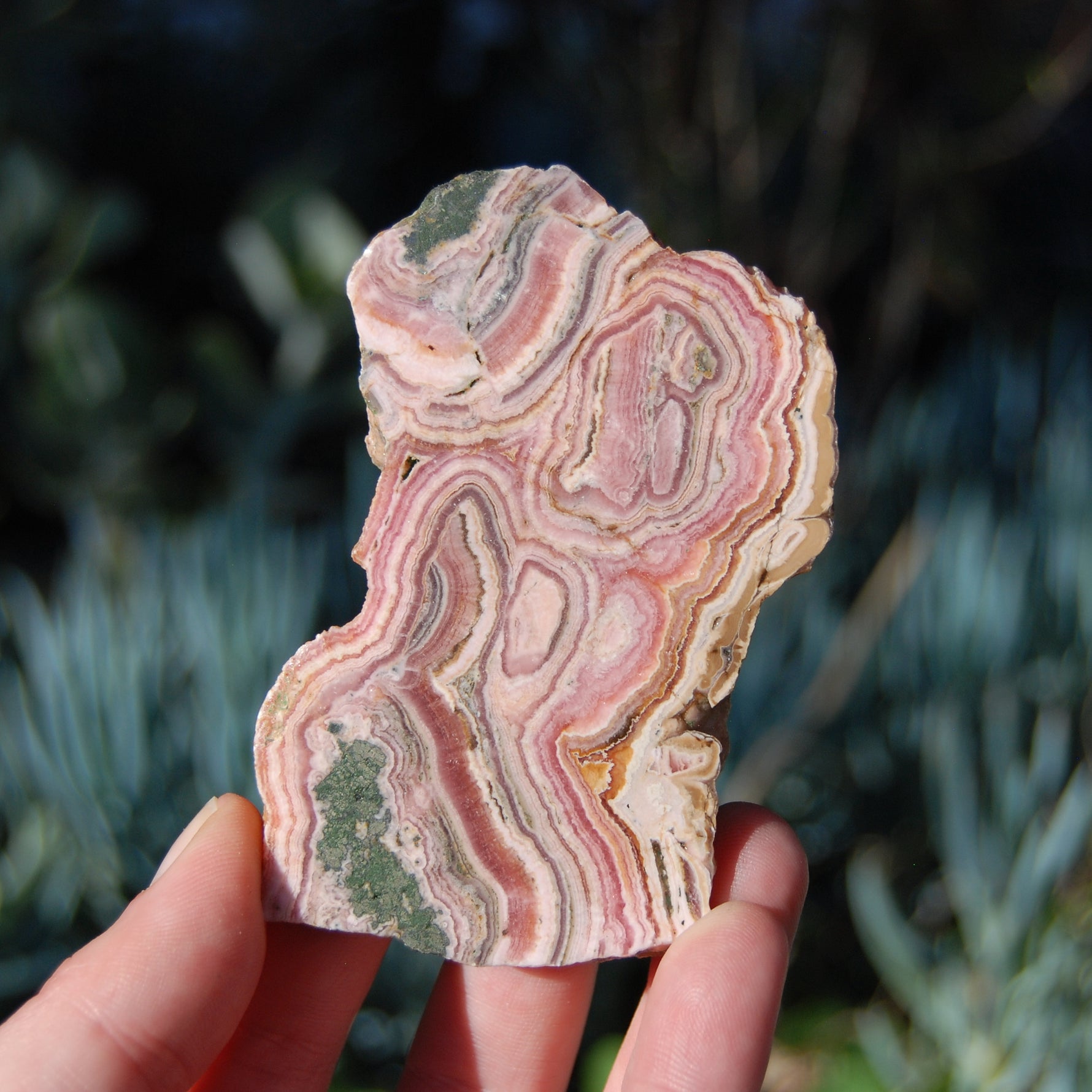 Rhodochrosite Crystal Gemstone Slab