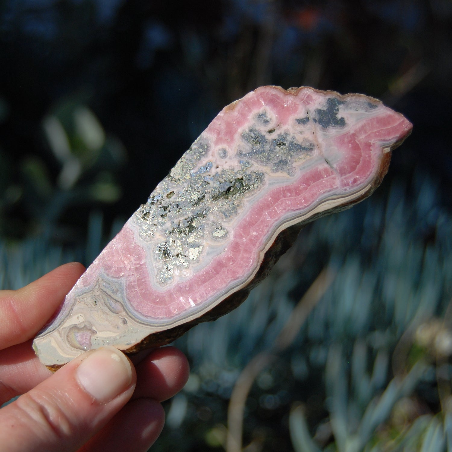 Rhodochrosite Crystal Gemstone Slab
