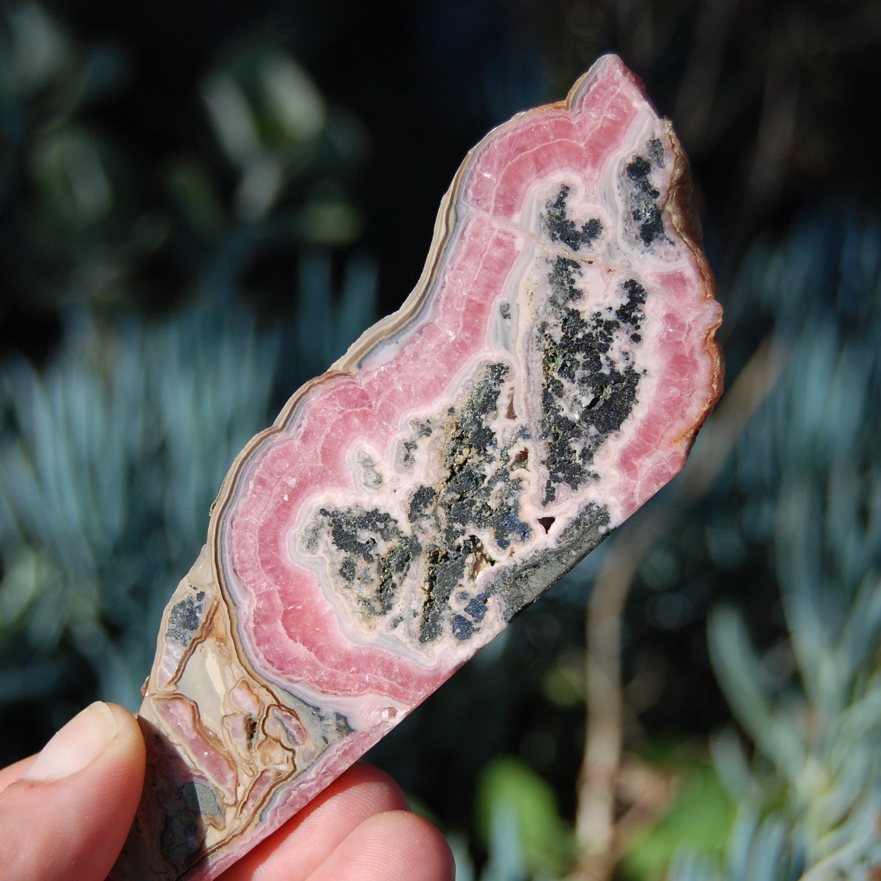 Rhodochrosite Crystal Gemstone Slab
