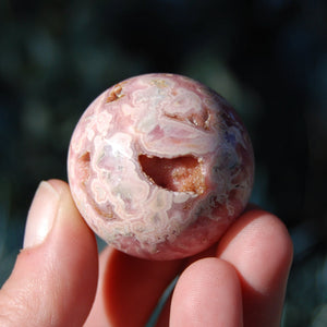 Rhodochrosite Galena Crystal Gemstone Sphere