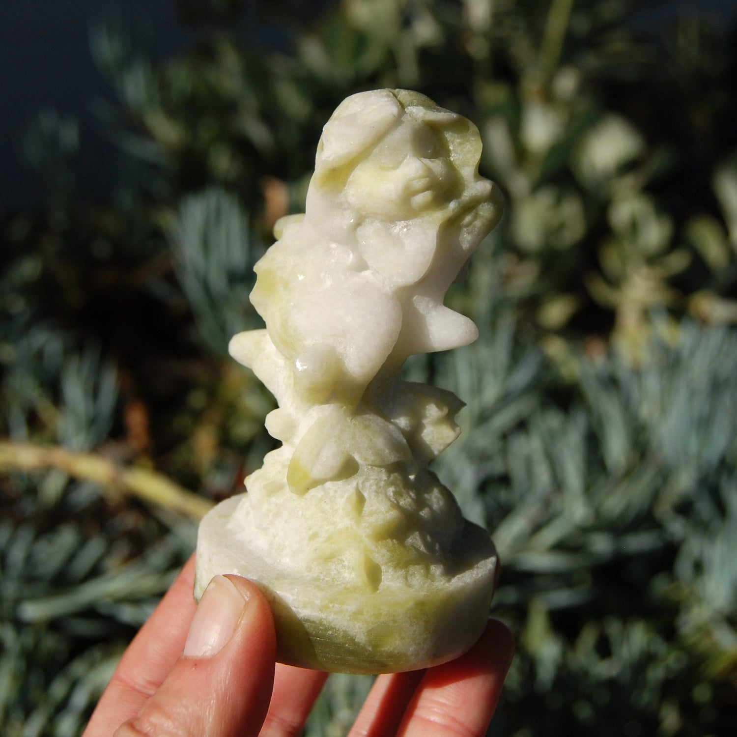 Lantian Jade Sleeping Mermaid Crystal Carving