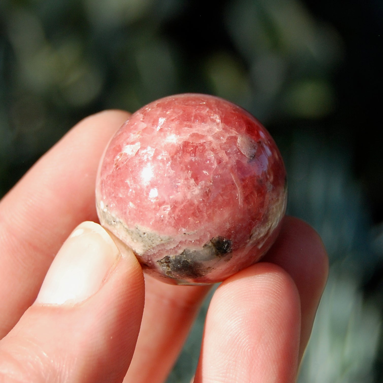 Rhodochrosite Crystal Gemstone Sphere