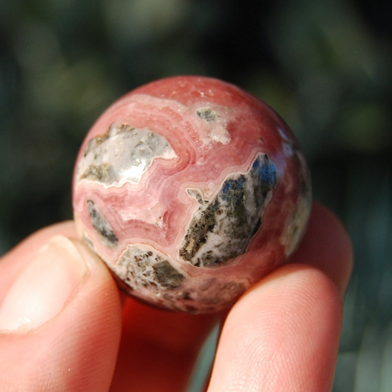 Rhodochrosite Crystal Gemstone Sphere