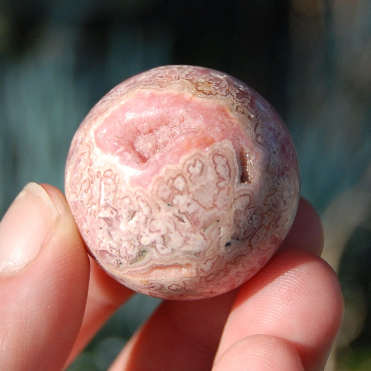 Rhodochrosite Crystal Gemstone Sphere