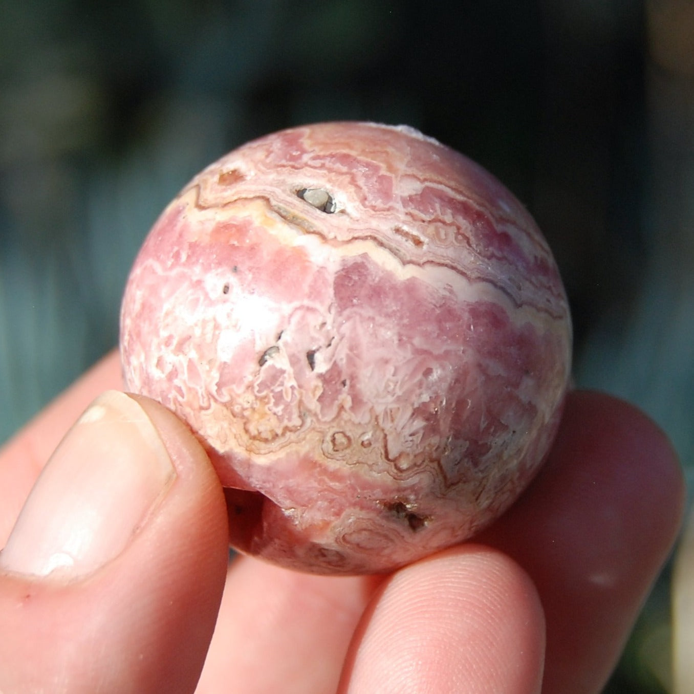 Rhodochrosite Crystal Gemstone Sphere