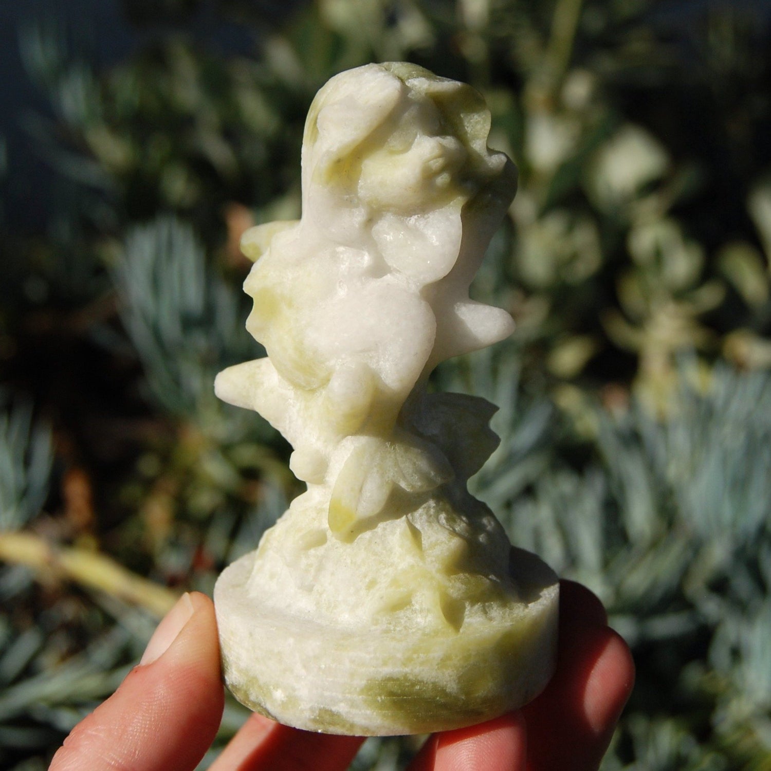 Lantian Jade Sleeping Mermaid Crystal Carving