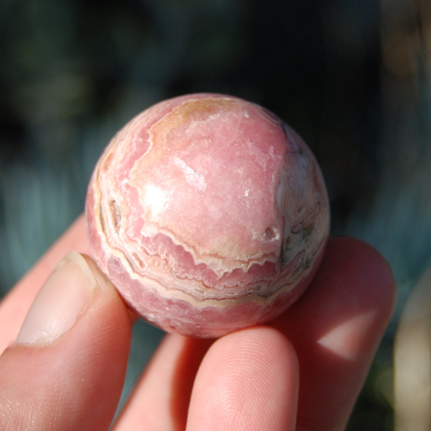 Rhodochrosite Crystal Gemstone Sphere