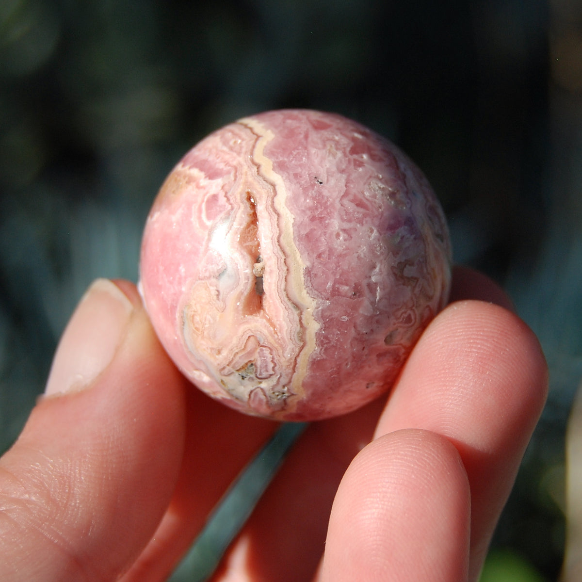 Rhodochrosite Crystal Gemstone Sphere