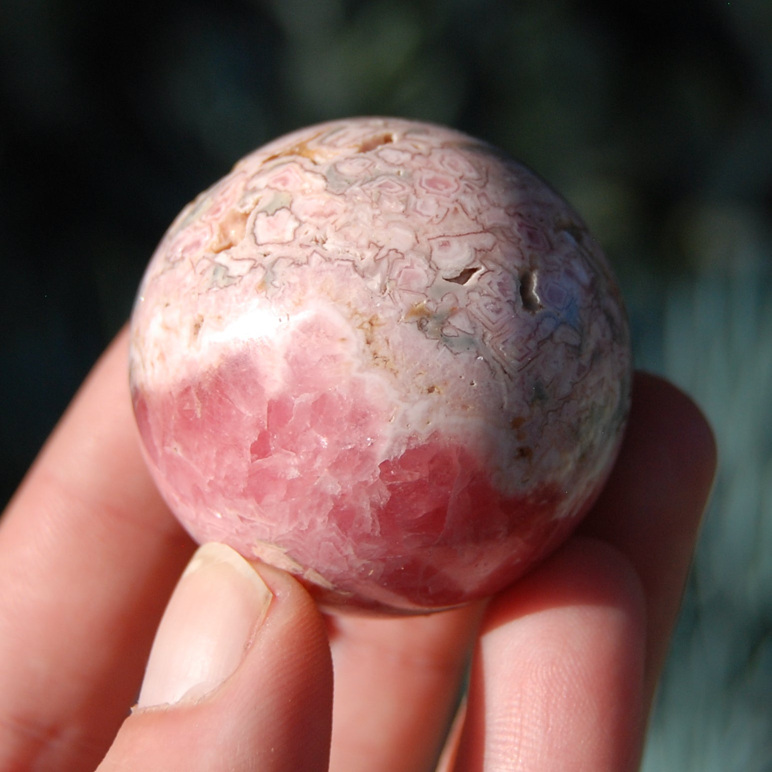 Rhodochrosite Crystal Gemstone Sphere