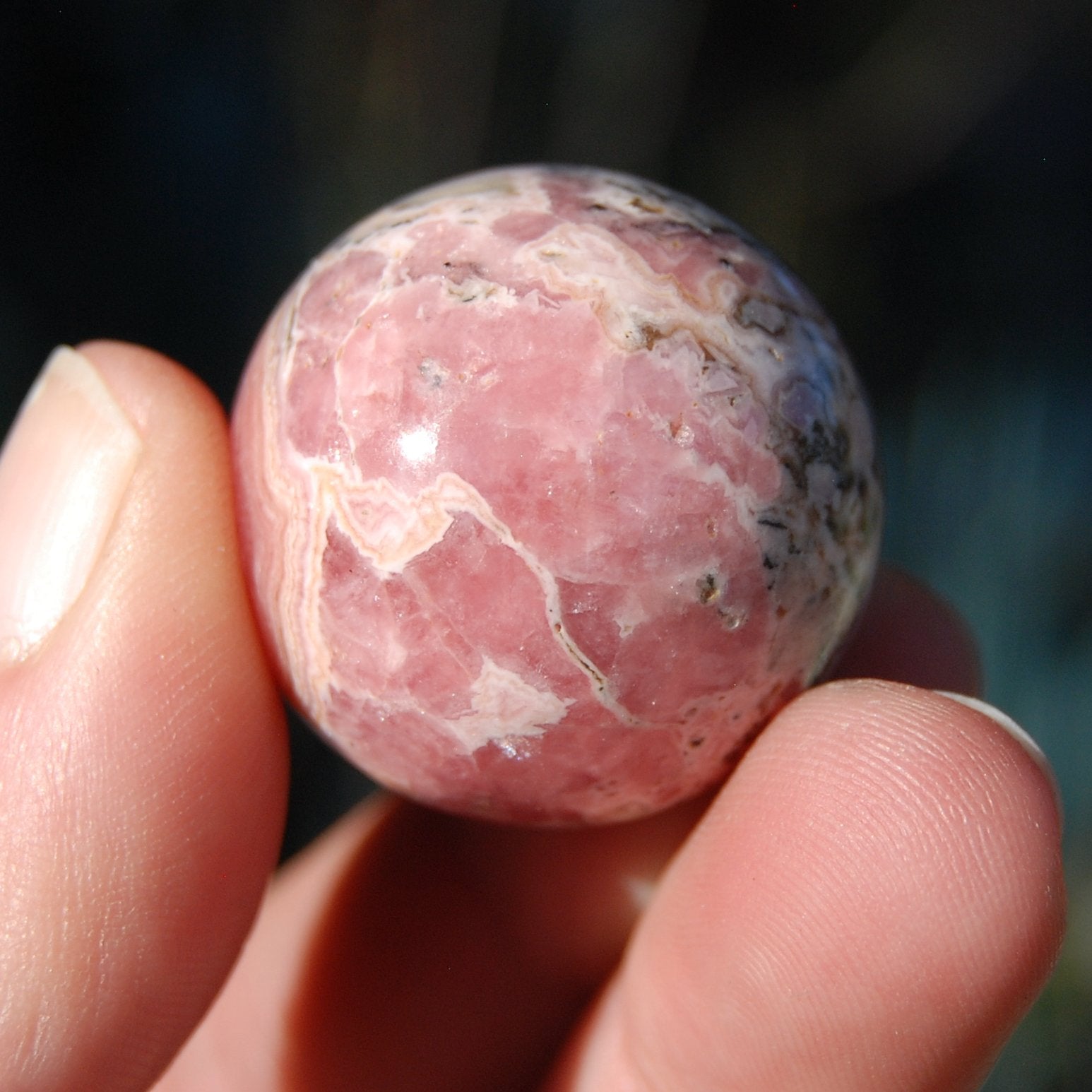 Rhodochrosite Crystal Gemstone Sphere