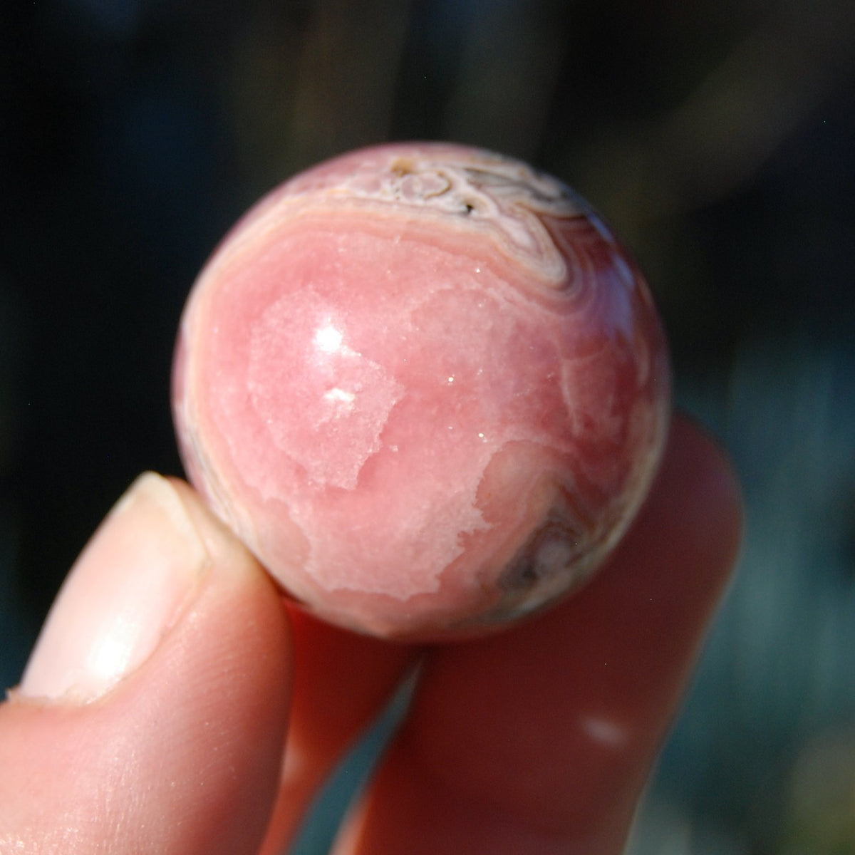 Rhodochrosite Crystal Gemstone Sphere