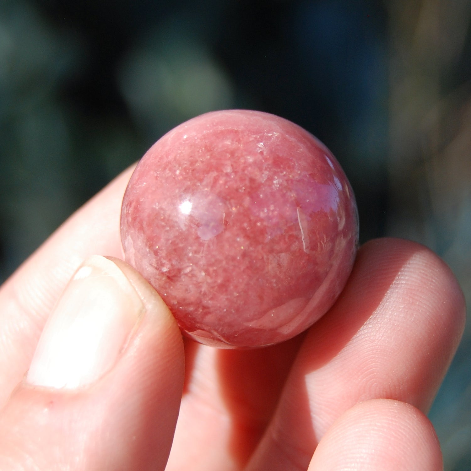 Rhodochrosite Crystal Gemstone Sphere