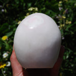 HUGE 5" Porcelain Pink Aragonite Carved Crystal Skull 3.6lb