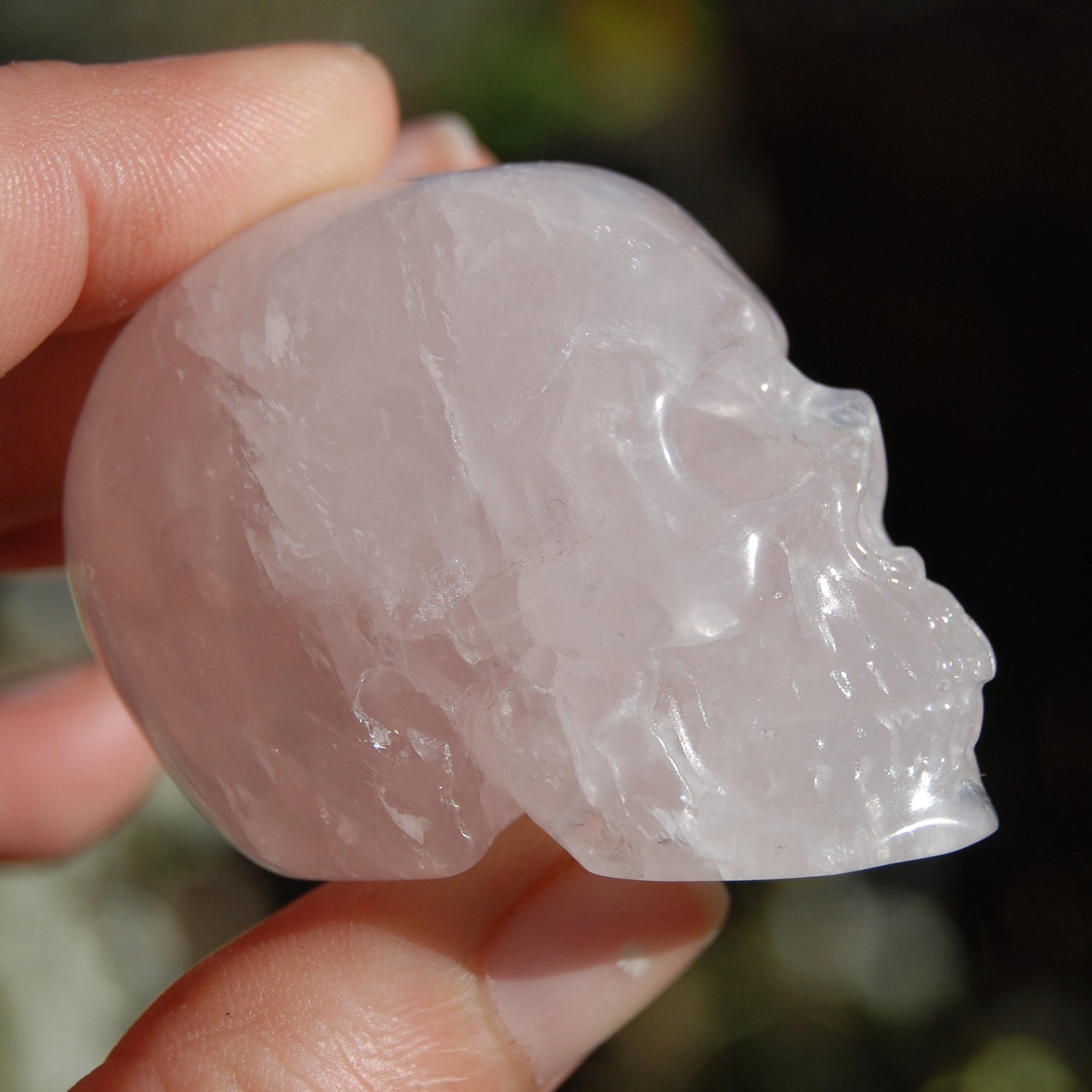 Rose Quartz Carved Crystal Skull