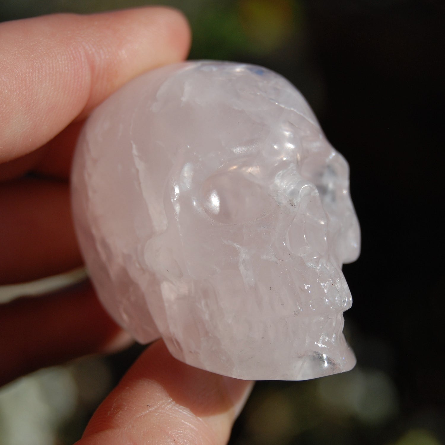 Rose Quartz Carved Crystal Skull