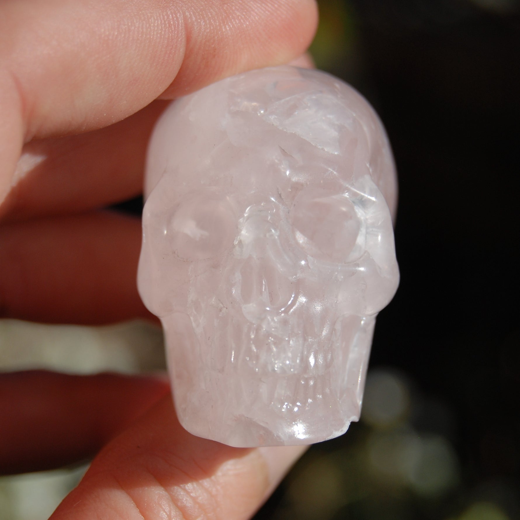 Rose Quartz Carved Crystal Skull