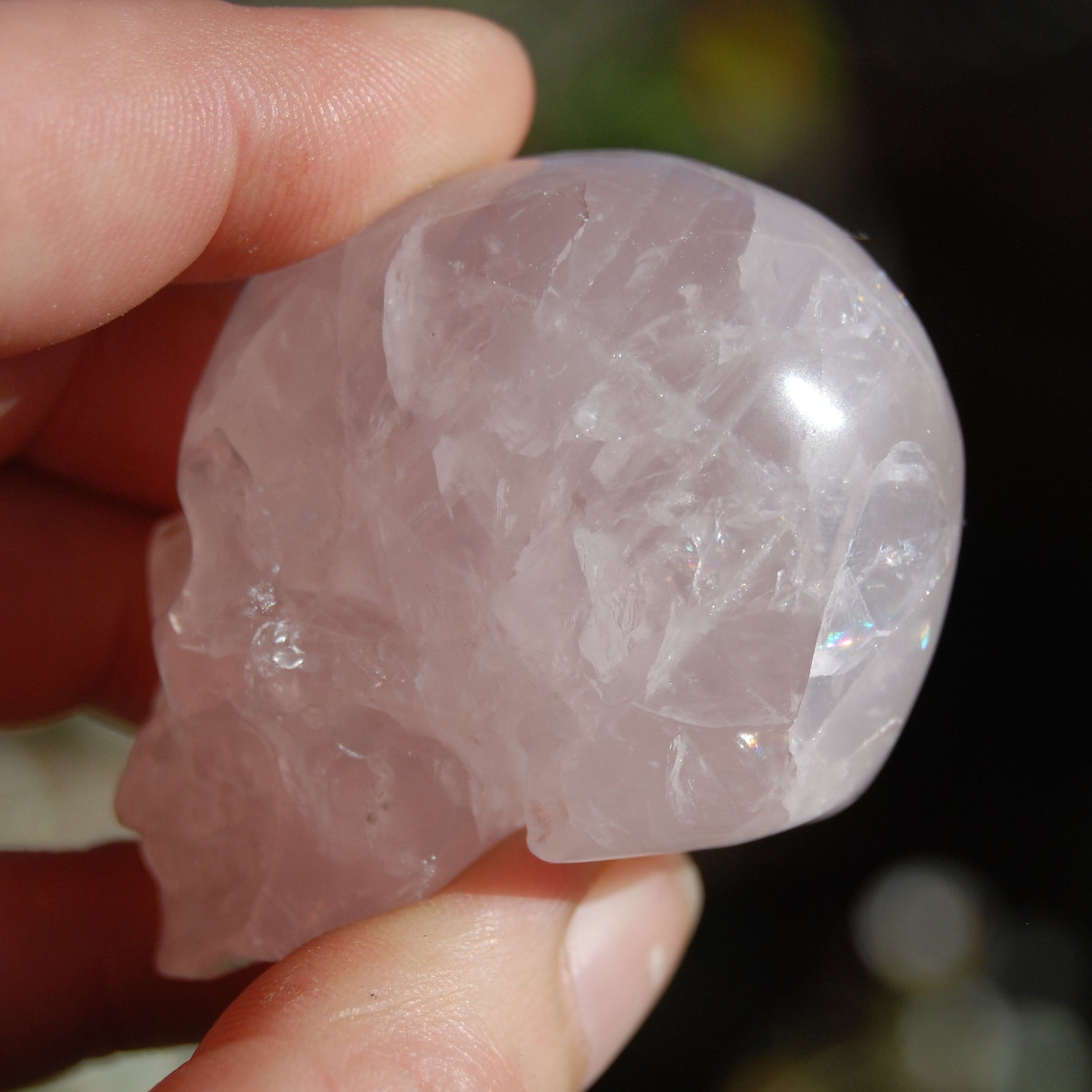 Rose Quartz Carved Crystal Skull