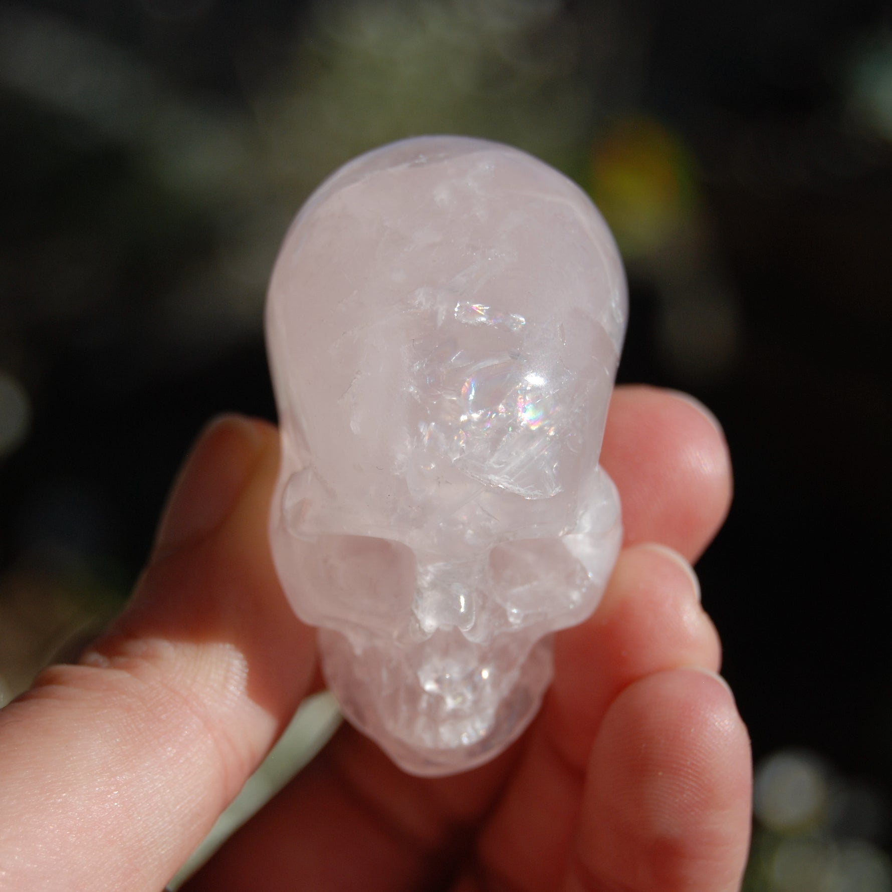 Rose Quartz Carved Crystal Skull